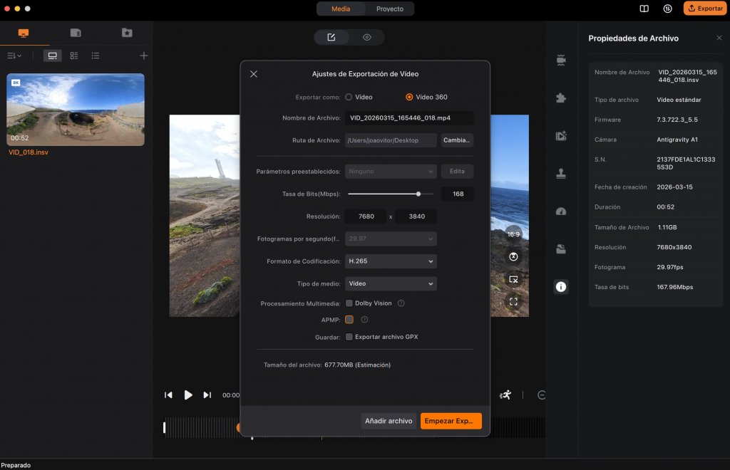 exportando archivos en antigravity studio