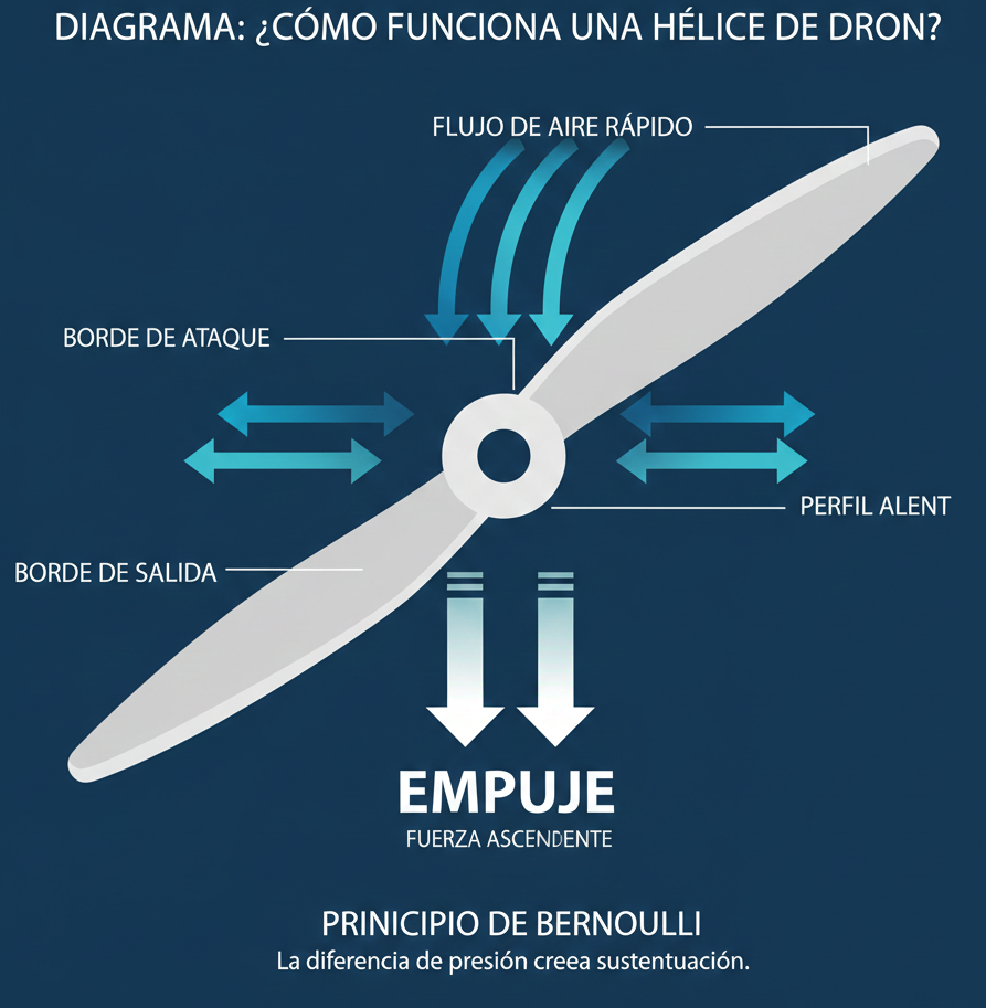 definición del funcionamiento de un hélice