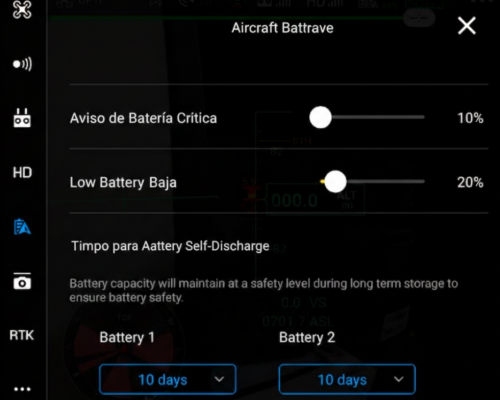 ajustes de alerta de batería